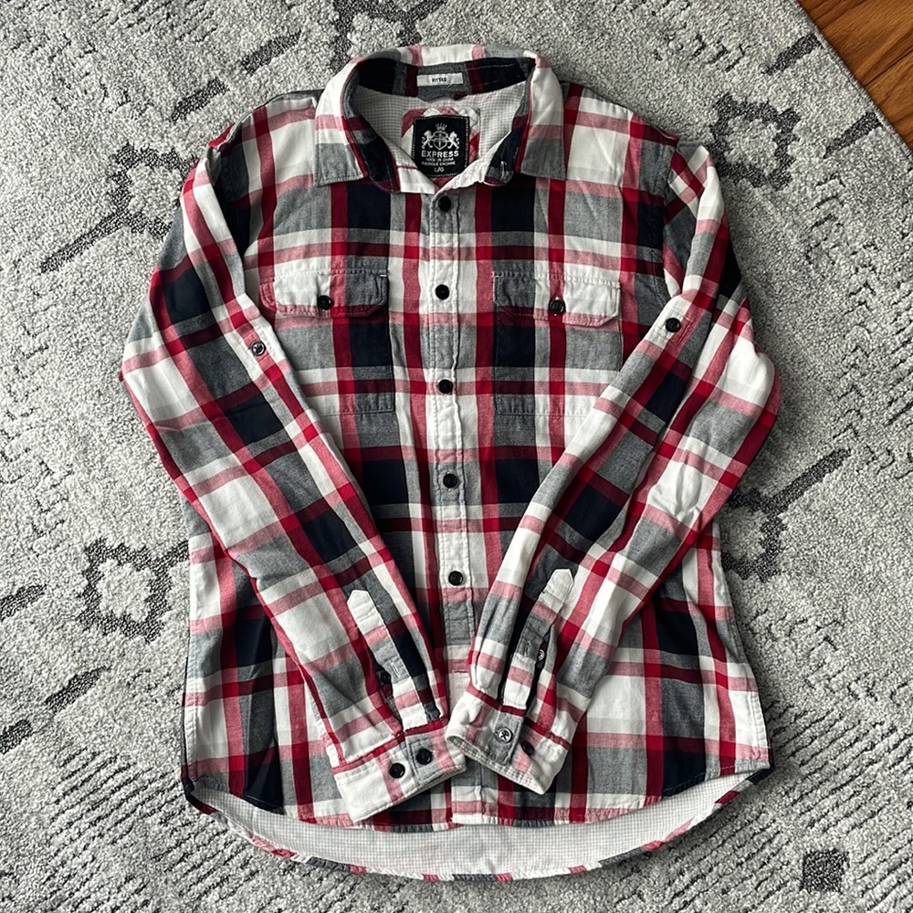 Men’s Express Flannel Shirt SZ L EUC